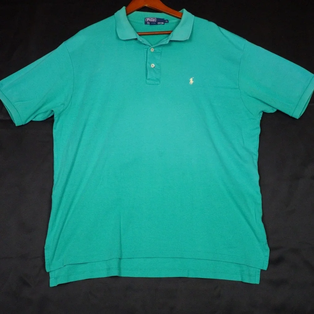 Polo Ralph Lauren Polo Shirt Mens XL Teal Green Vintage USA Cotton